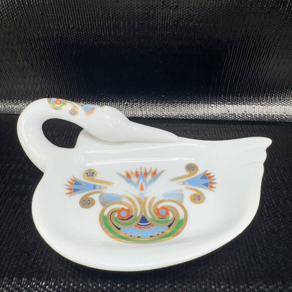 Elizabeth Arden Treasures of the Pharaohs Swan Soap Dish Trinket Dish Porcelain - Picture 7 of 9